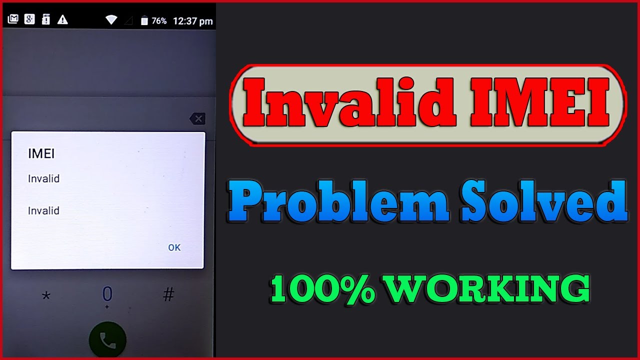 Invalid IMEI Problem Solved | Mobile No Network Problem | Network Not Register | 100% Working