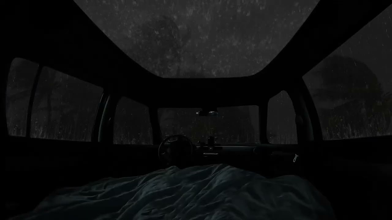 Say Goodbye to Loneliness & Sleep Instantly in a Cozy Cabin with Heavy Rain & Thunder on the Car🌧️