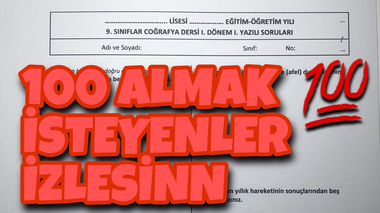 9.Sınıf Coğrafya 1.Dönem 1.Yazılı