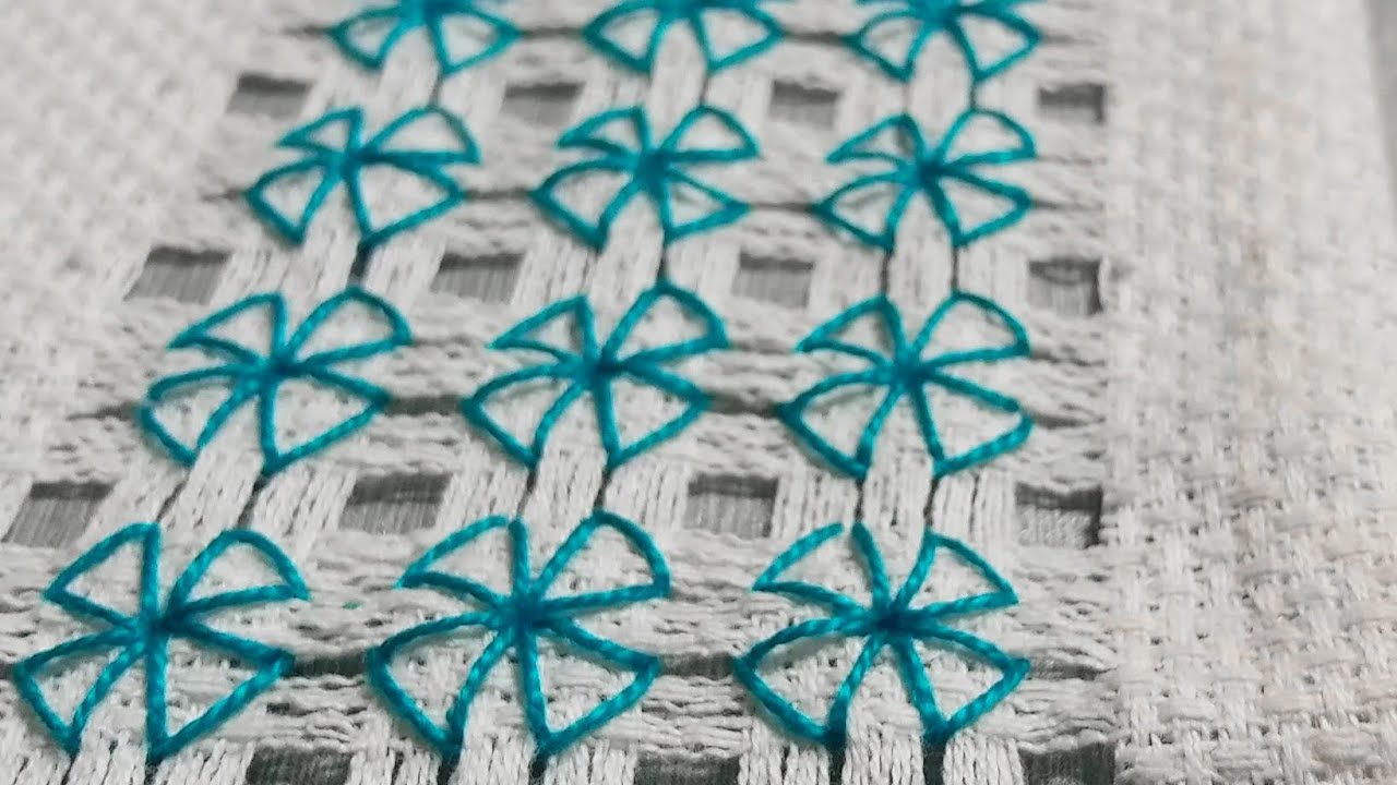 Drawn Thread Embroidery: Flower Design | Easy Tarkashi Design