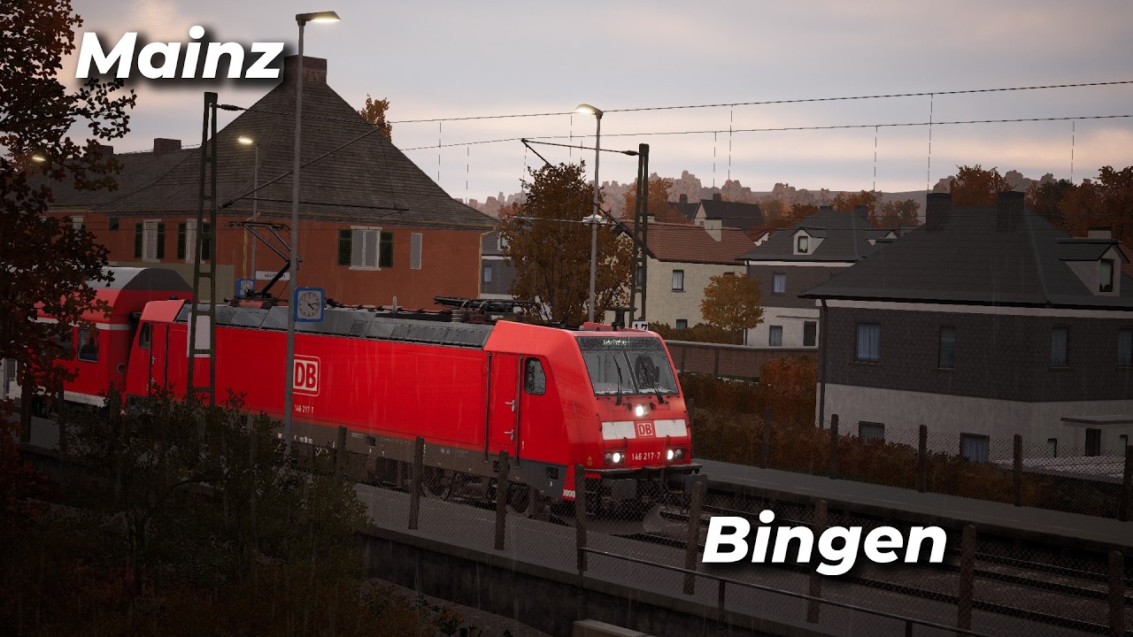 Rainy Autumn Afternoon Near The Rhine | Mainz Hbf - Bingen, BR 146.2 | Train Sim World 6