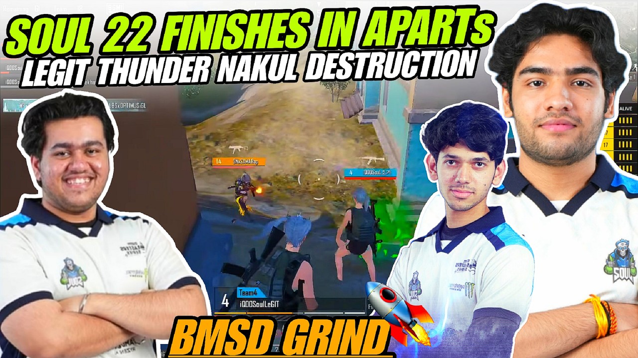 iQOOSouL 36 Finishes in 2 Match ✅ SouL 22 & 14 Finishes 🔥 Legit Thunder Nakul Destruction 🚀 S8UL