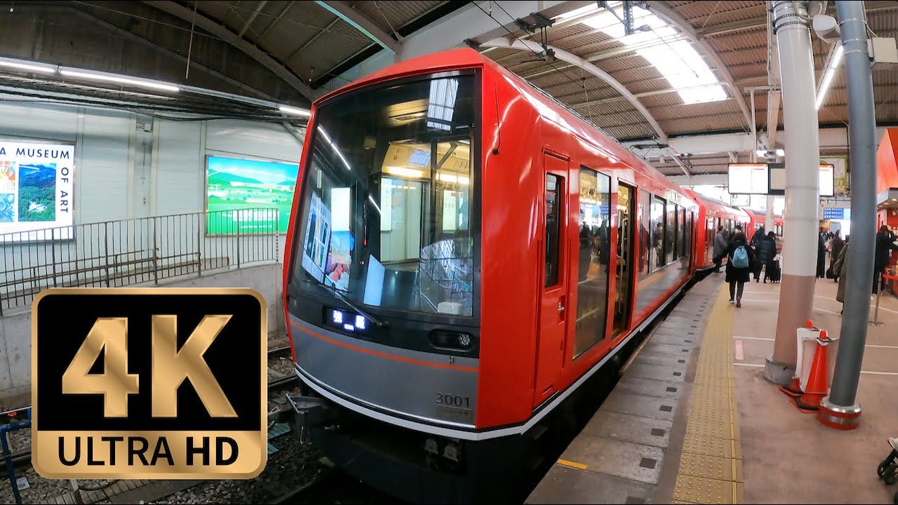 【4K Train View】Hakone Tozan Railway, Climbing down steep climbs using Switchback in Japan