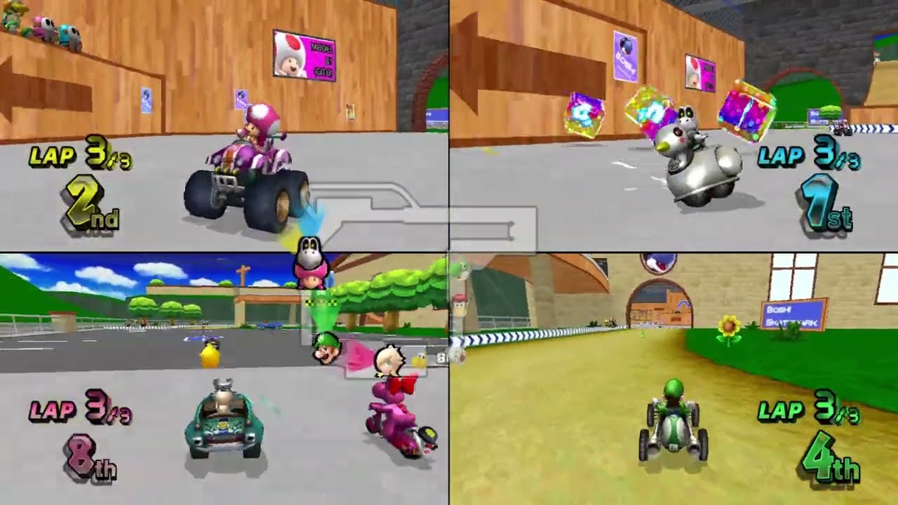Mario Kart Wii Custom Tracks (Wiimms) ✦ 4 Players #741 (3 Tracks) 150cc