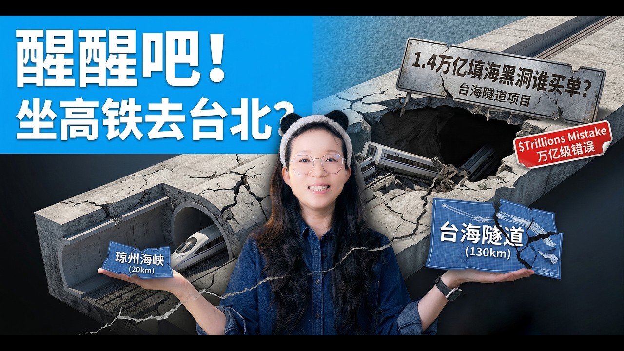 醒醒吧！坐高鐵去台北？1.4萬億的填海黑洞誰買單？連20公里的瓊州海峽都填不上，還想忽悠130公里的台海隧道？