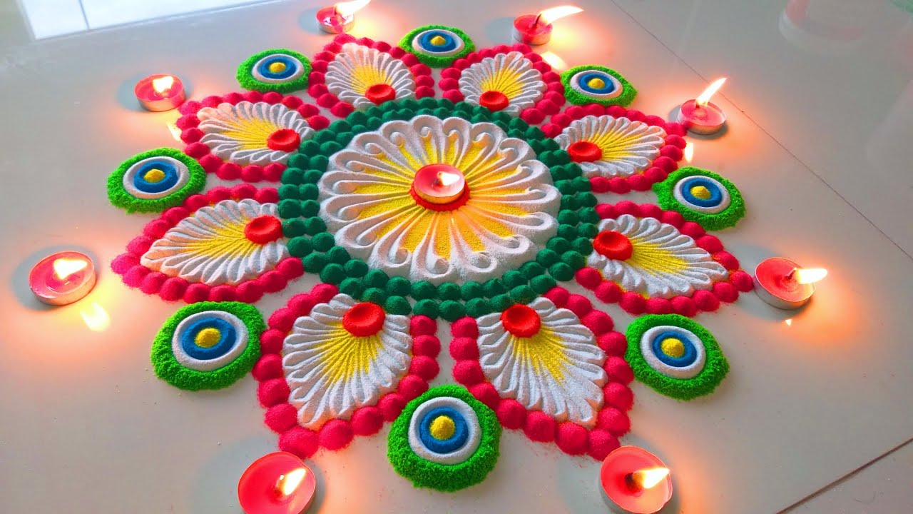 Big Beautiful Diwali Rangoli 2025 | Attrective Diwali Rangoli Design | दिवाली की सुन्दर नई रंगोली
