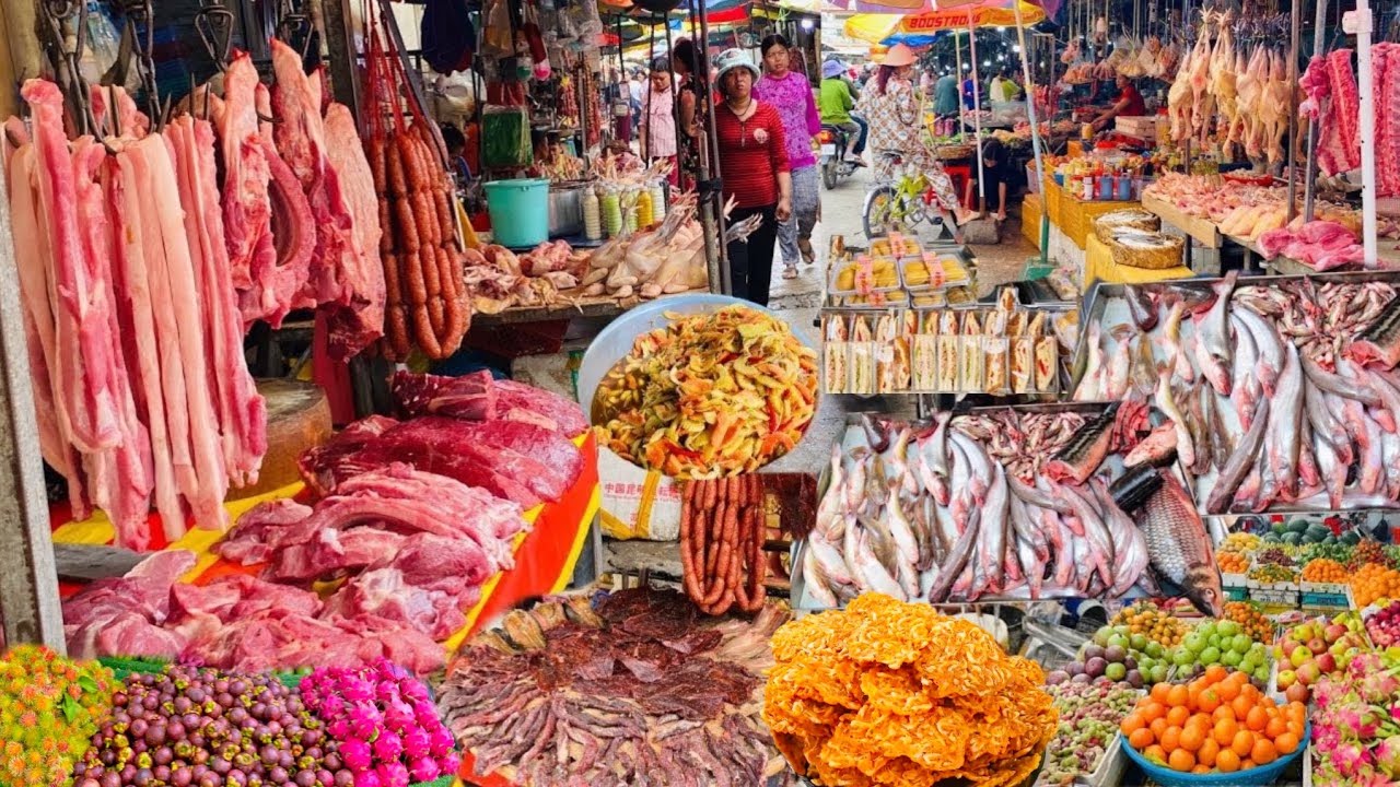 Exploring Cambodia Wet Market 2025 - The Best Breakfast, Lunch, Fresh Fruit, Vegetables, Meat & More