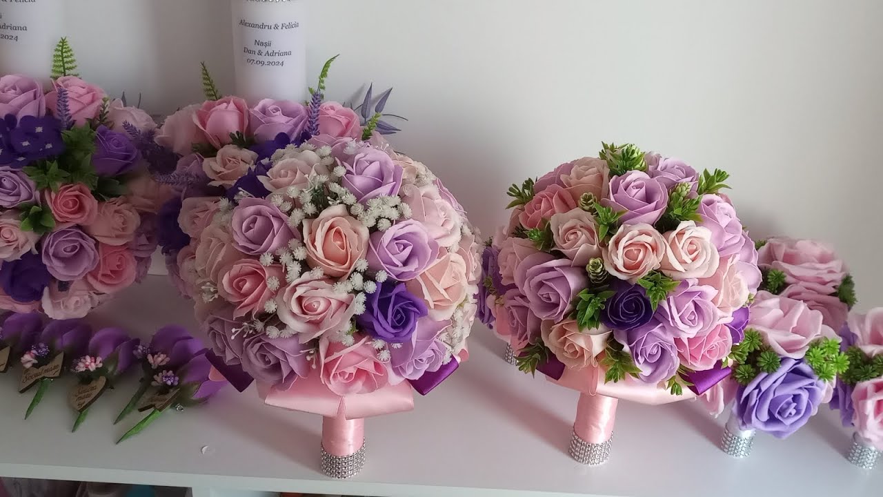 buchet de mireasa si nașa handmade pas cu pas