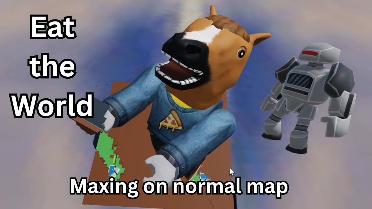 Eat the World near maxing on normal maps and testing robot #roblox #eattheworld