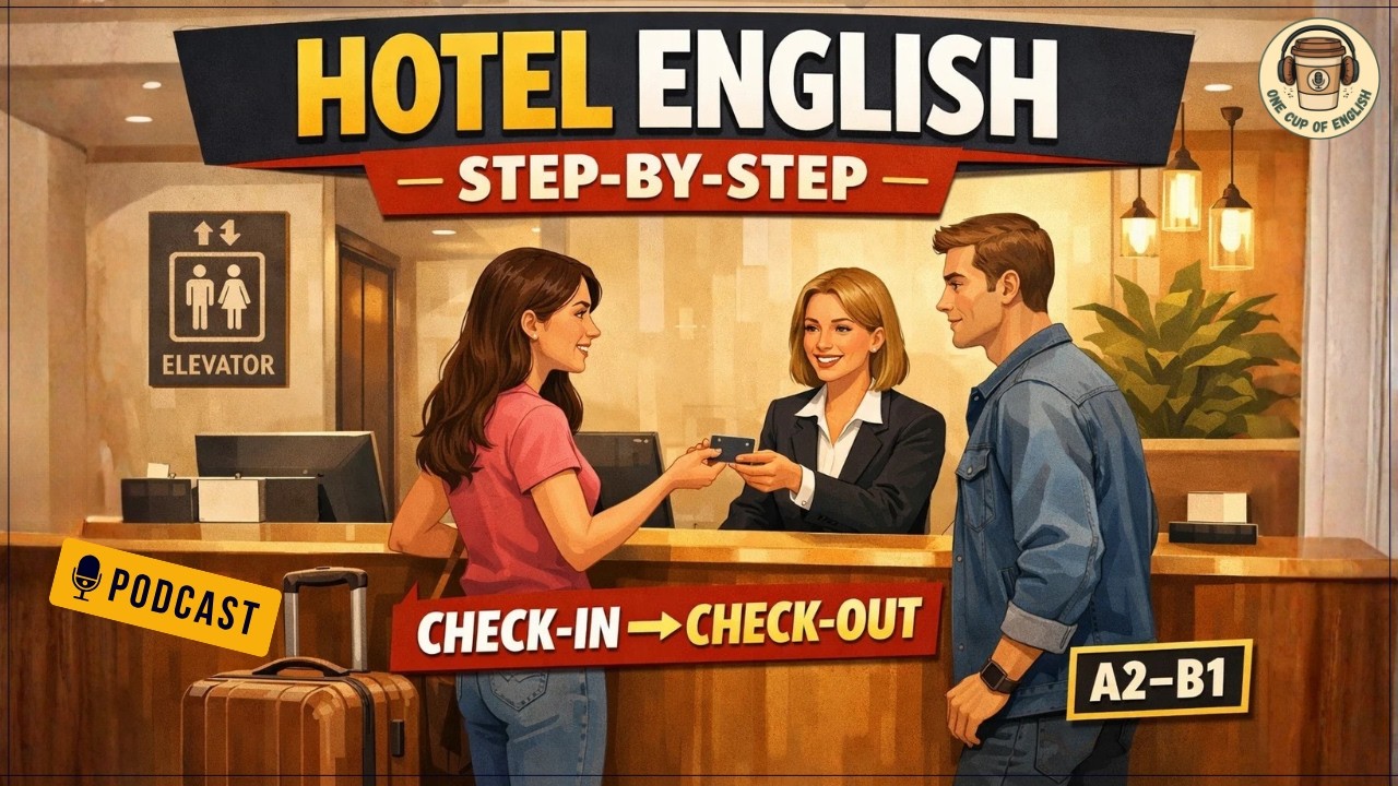 English for Hotels | Check-In, Breakfast, Restaurant & Check-Out (Travel English)