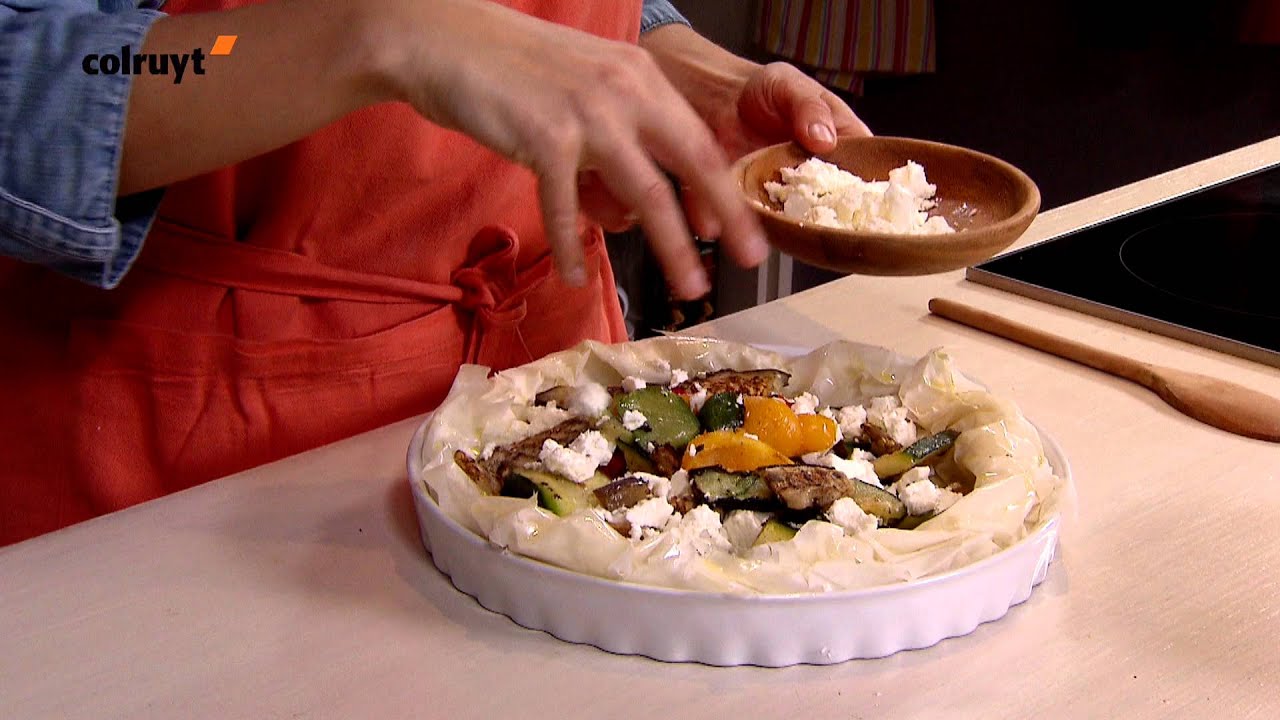 Recette Quiche aux légumes grillés et à la feta - Colruyt