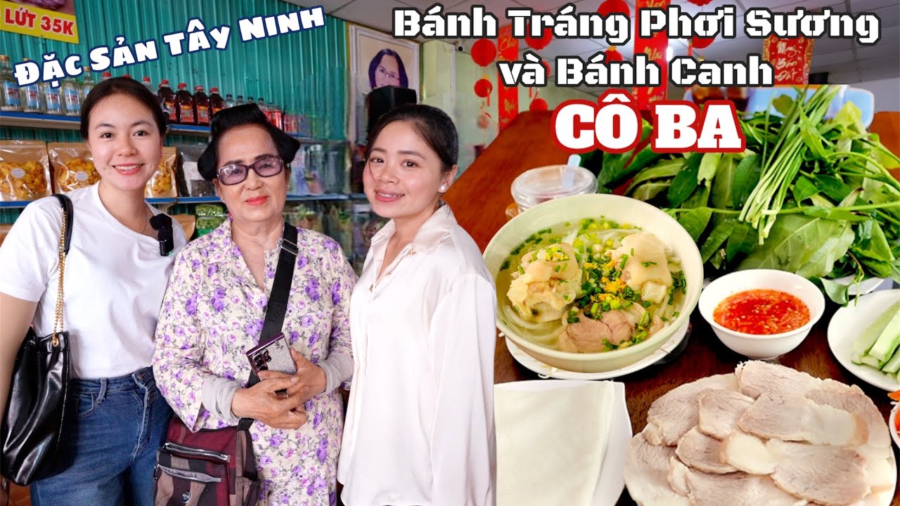 Đi Tây Ninh ăn đặc sản BÁNH TRÁNG PHƠI SƯƠNG và BÁNH CANH CÔ BA cùng a chị Phạm Dũng | SHVLOG #840