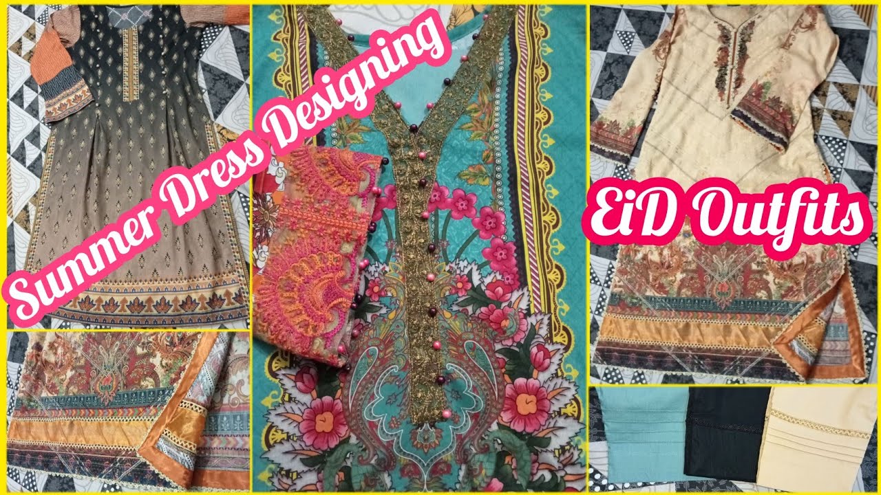 Summer Dress Designing/ Simple & Stylish 3pcs suits Stitching ideas/ detail dress designs/Eid Outfit