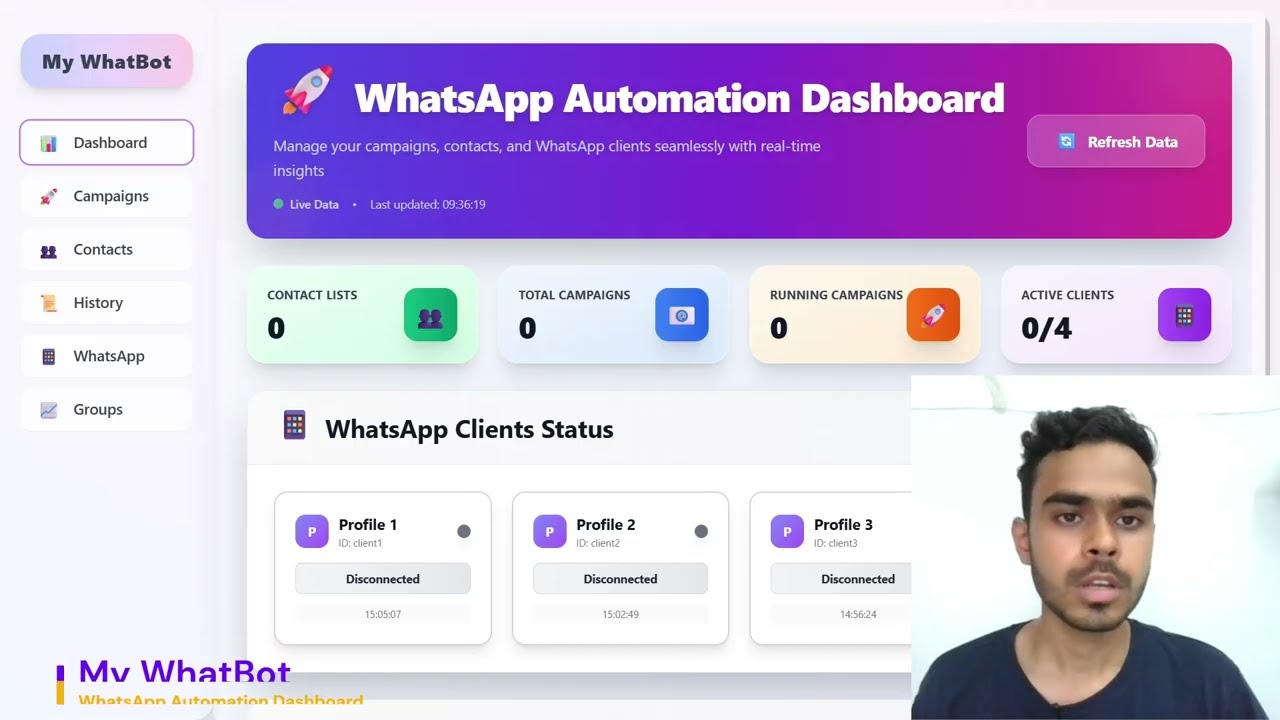 WhatsApp Automation Dashboard | Bulk Messaging, Campaigns Marketing Automation & Scheduler