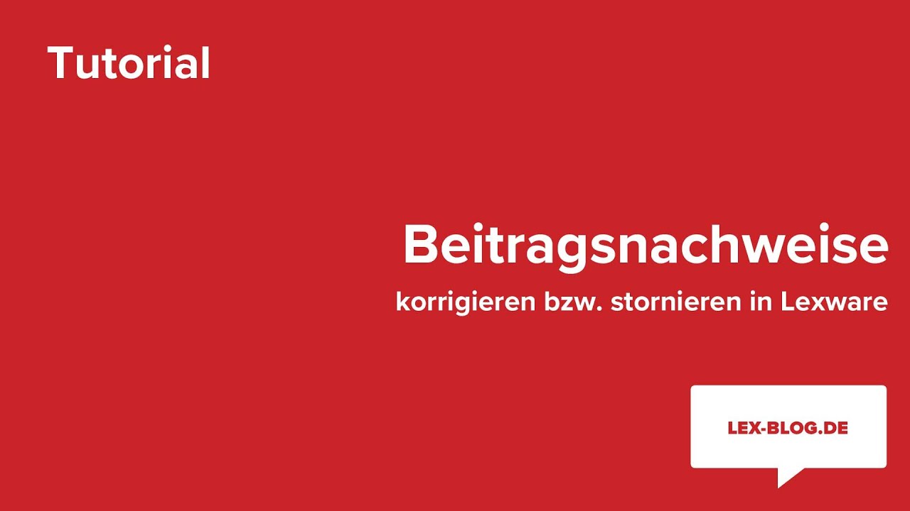 Beitragsnachweise korrigieren / stornieren in Lexware lohn+gehalt | LexBlogTV