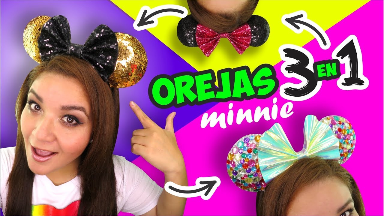 OREJAS de MINNIE MOUSE | 3 diseños en 1 y  SIN COSER ⭐ Así o más fácil