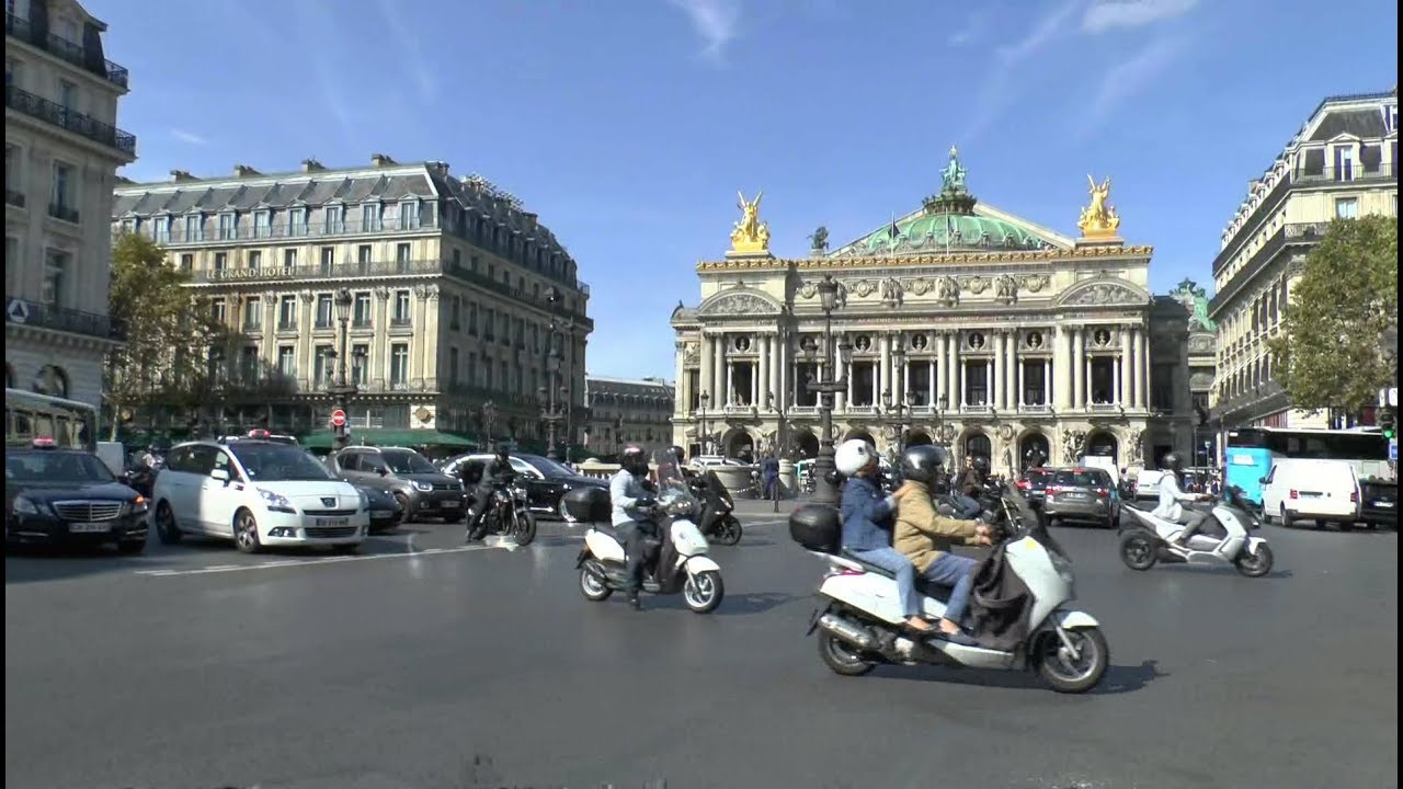Walk around Place de l'Opéra Paris France.