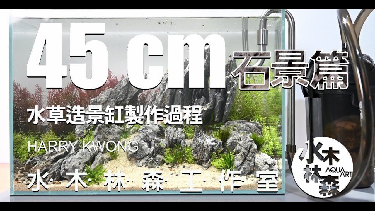 水草造景 Aquascape - 45 cm tank set up 石景缸造景過程 (中文字幕) Aqua Art 水木林森 2021