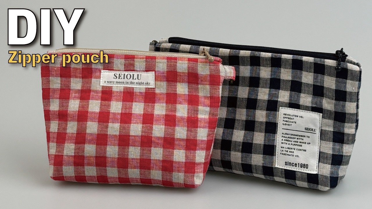 How to Sew a Zipper Pouch | Simple & Clean Sewing Project / 처음 재봉해도 실패 없는 지퍼 파우치 만들기