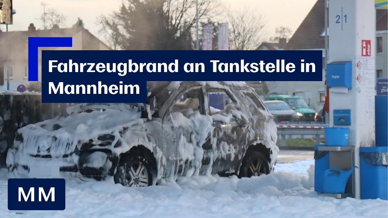 Fahrzeugbrand an Tankstelle in Mannheim schnell gelöscht