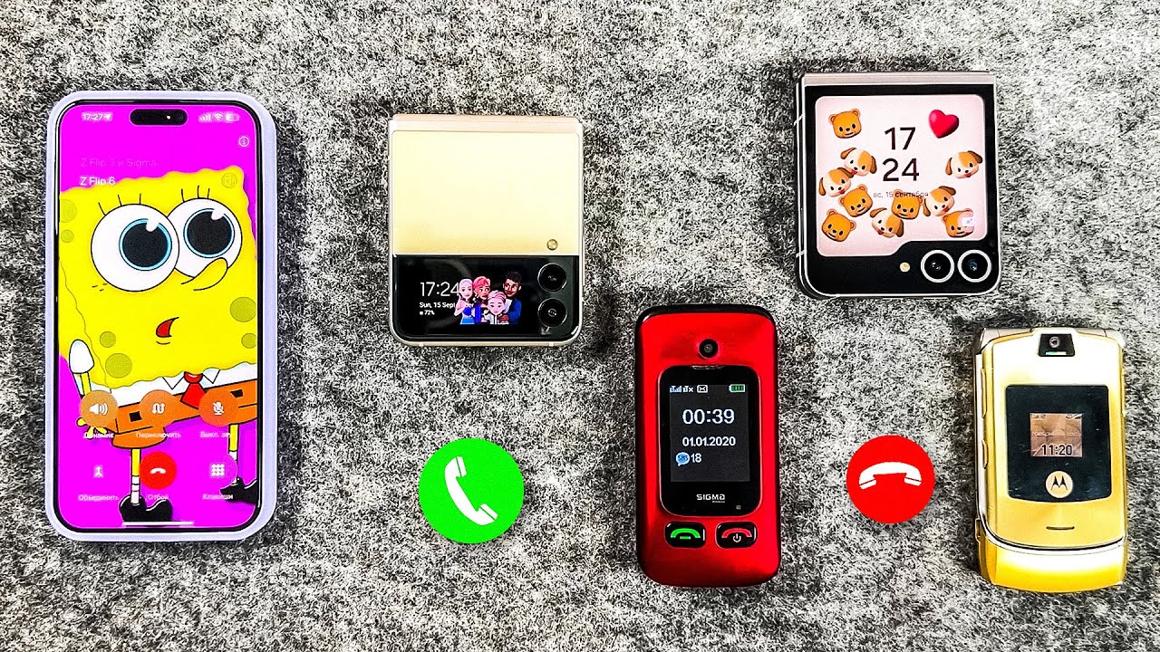 iPhone 15 PM Calling to Z Flip 6 + Motorola Razr v3 D&G + Sigma 50 + Z Flip 3 Conference Call + Case