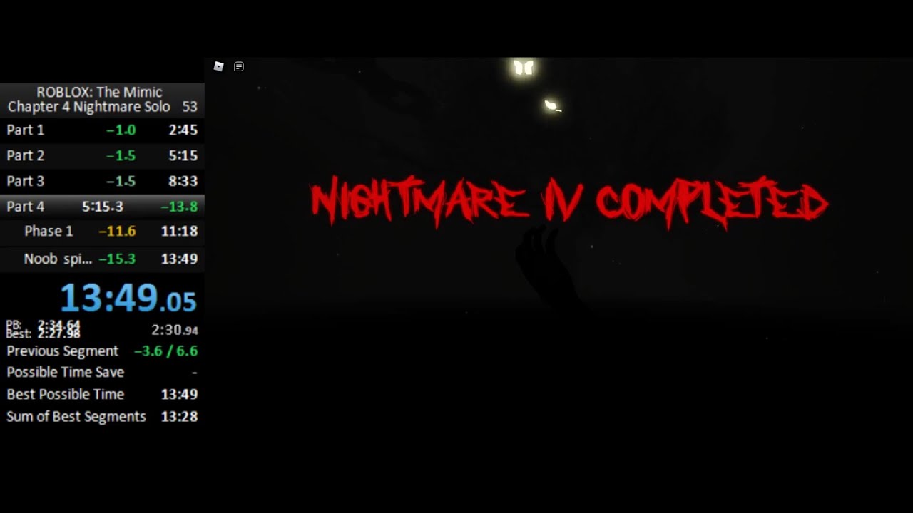 [Former WR] Roblox: The Mimic NIGHTMARE 4 Old Version Solo Speedrun in 13:48
