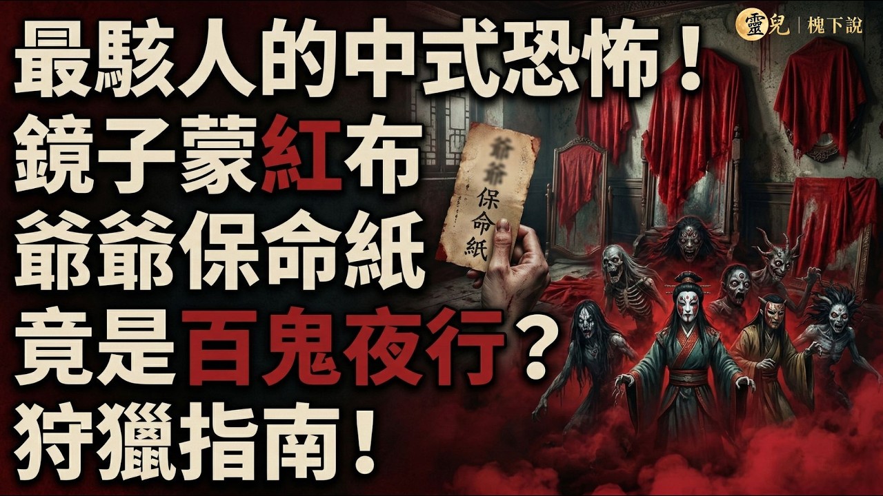 最駭人的中式恐怖！屋內鏡子全被紅布蒙住，爺爺留下的保命紙條，竟是百鬼夜行的狩獵指南？#規則怪談 #中式恐怖 #靈異故事