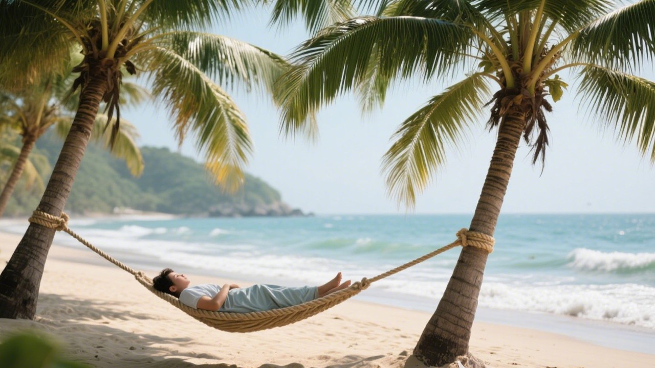 Tropical Beach Harmony Breaths Deeper Than Night For Gentle Coastal Serenity 🌊