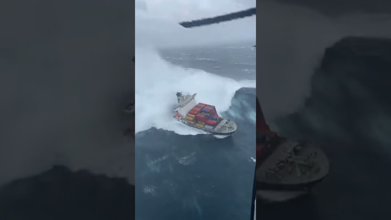 Monster Waves vs Massive Cargo Ship&mdash;Brutal Battle #maritime #storm #extreme