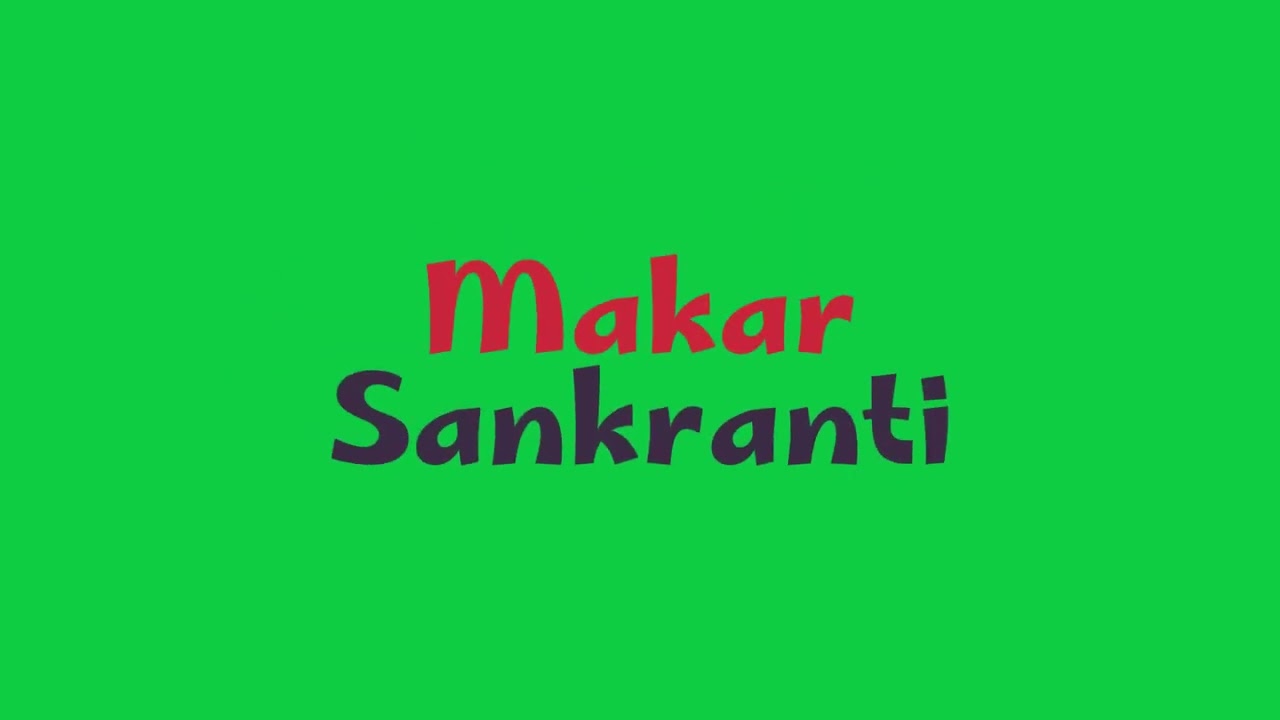 Makar Sankranti Funky Effect Text Typography Animation | Green Screen