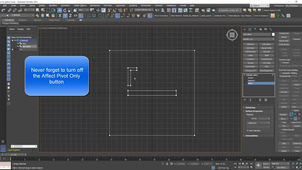Lesson 11-3DS Max-Total Beginners-2D Shapes Intro-part 5 - Mirror - Add Vertices