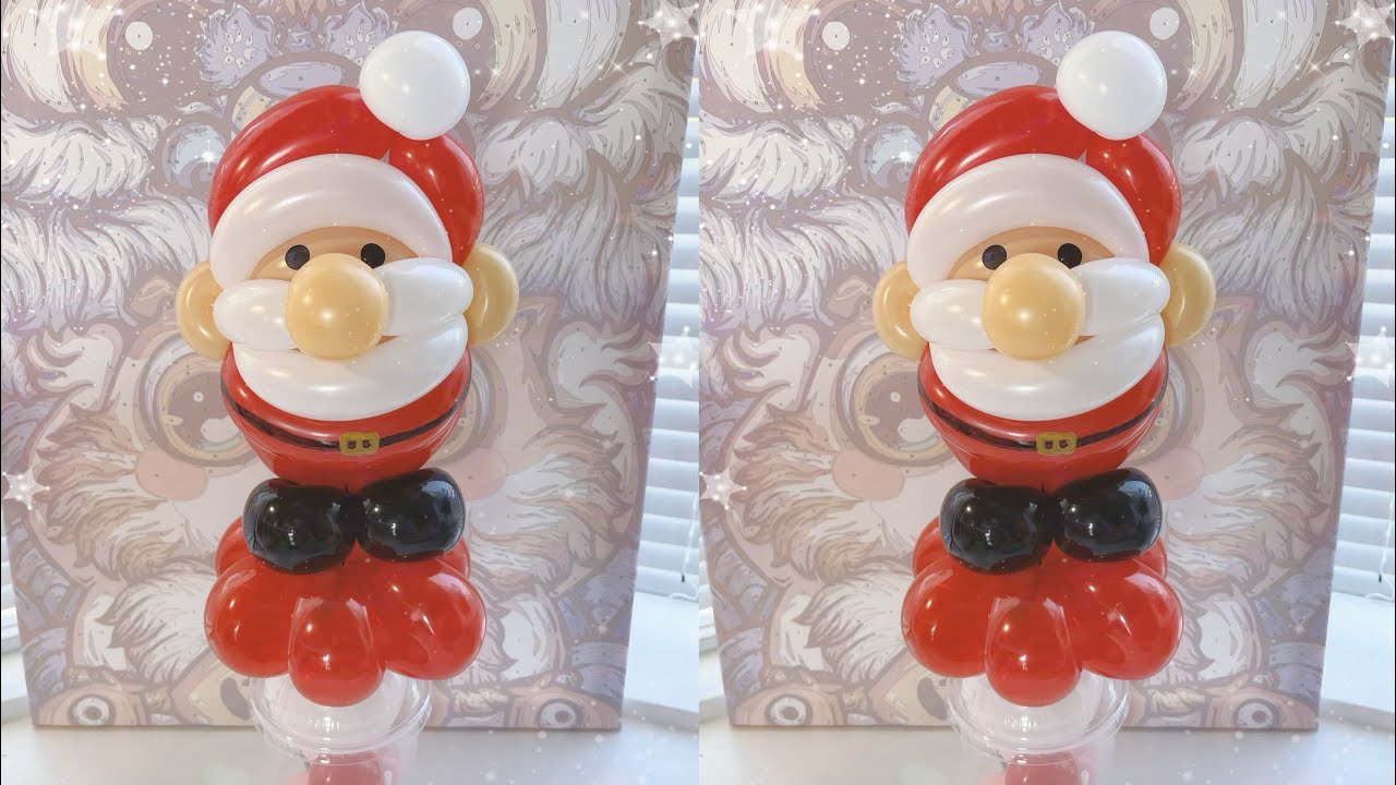 How to make Santa Claus Balloon for Christmas，Easy Christmas Balloon Animals Goodie bag.🎅🏻🎅🏻🎅🏻