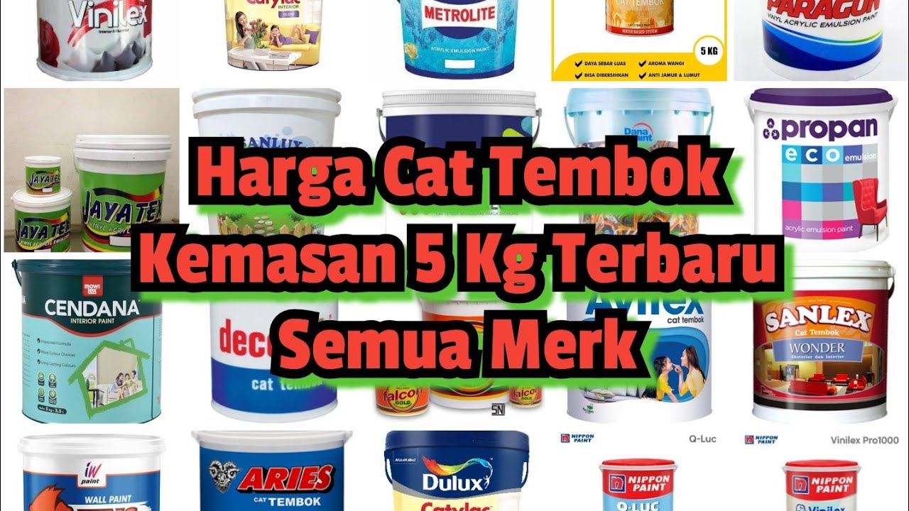 Harga Terbaru Cat Tembok Semua Merk kemasan 5 kg || #hargacattembokterbaru #cattembokberkualitas
