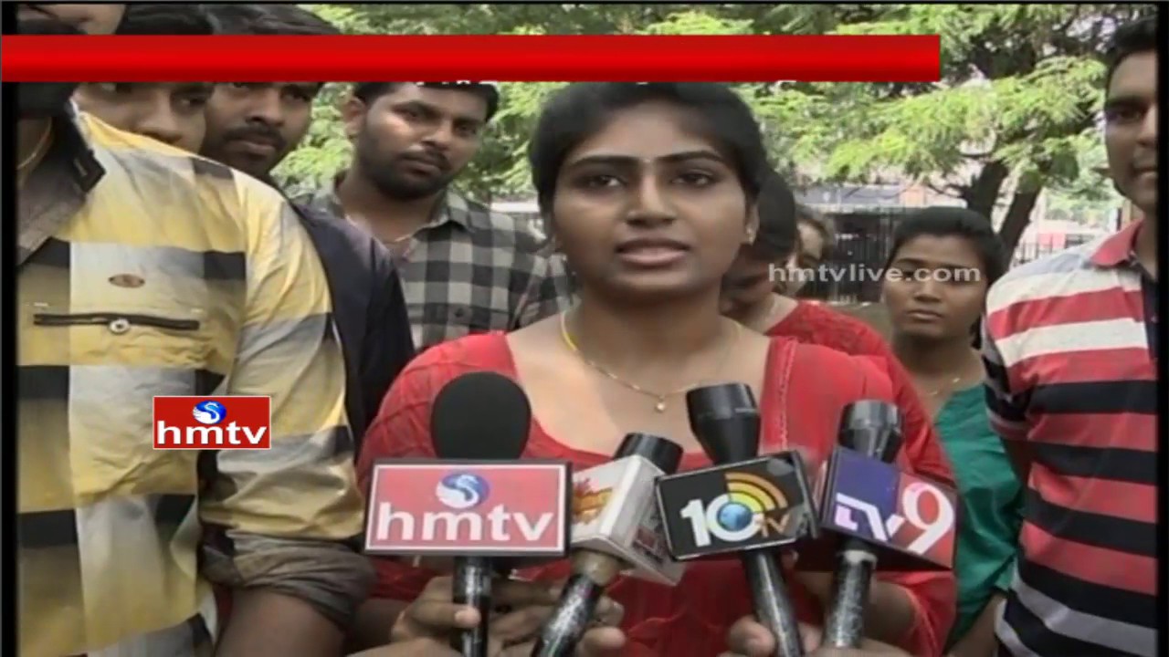 SI Exam Candidates Demands at DGP Office For Release SI Exam Results | Telangana | HMTV