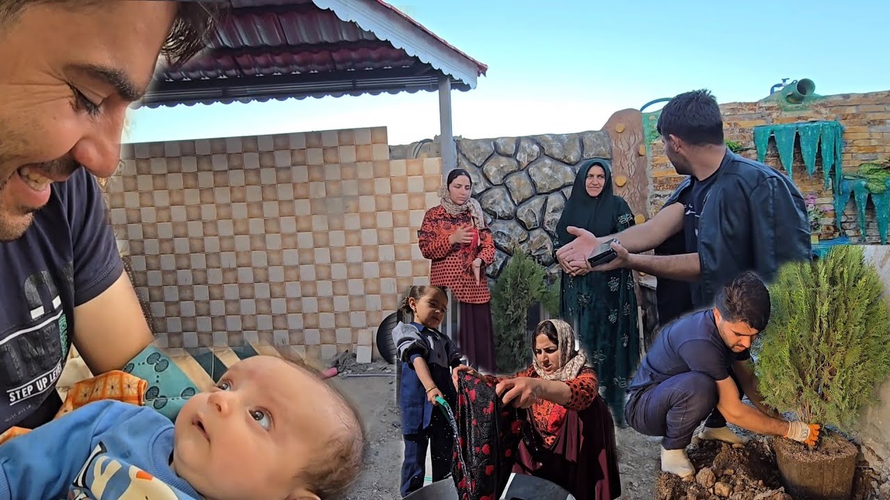 🌿 Another Day Without Workers 🏡 | Cleaning, Washing & Planting Trees with Hamid&rsquo;s Family 🌳✨