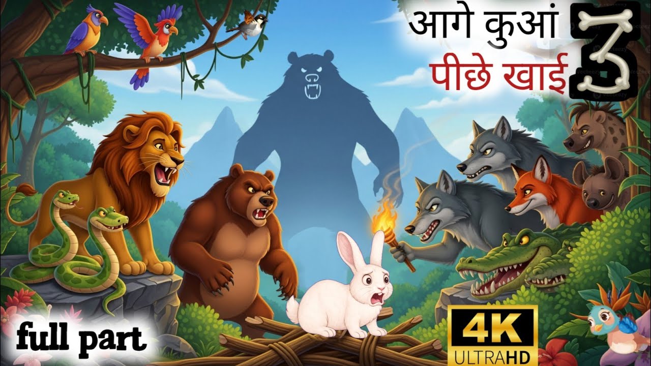 आगे कुआं,पीछे खाई part 3। हिंदी कहानी, #animationstory #moralstories, #fairytales