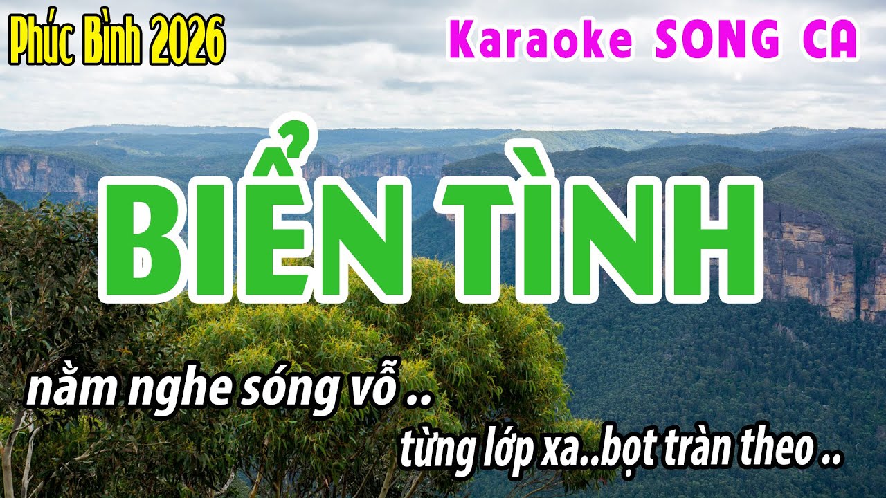 Biển Tình Song Ca |  D | Karaoke Phúc Bình - Beat 2026