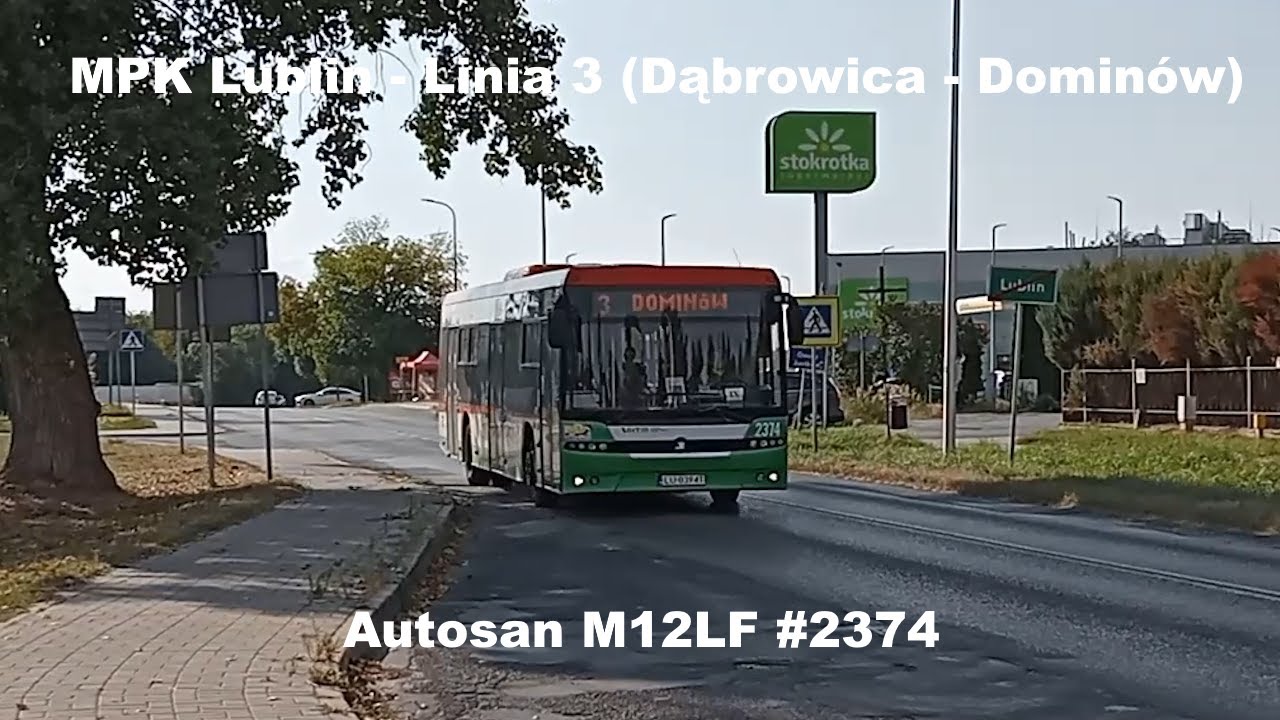MPK Lublin | 🚍 Linia 3 (Kolonia Dąbrowica - Dominów) Autosan M12LF #2374