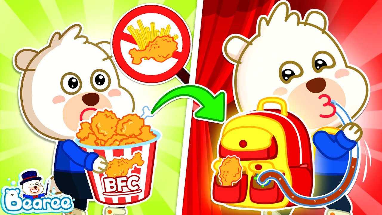 Bearee's Creative Hacks To Sneak Food Into the Movies | Learn to Be a Good Kid | Bearee Kids Show