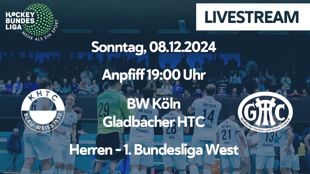 Herren - 1. Bundesliga West - BW Köln vs. Gladbacher HTC (4. Spieltag - Hallensaison 2024/2025)