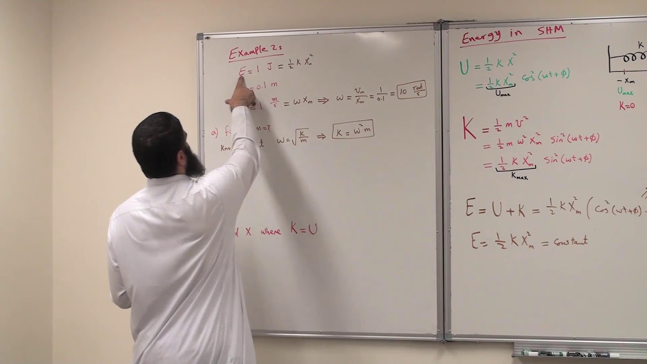 Energy in Simple Harmonic Motion - Examples