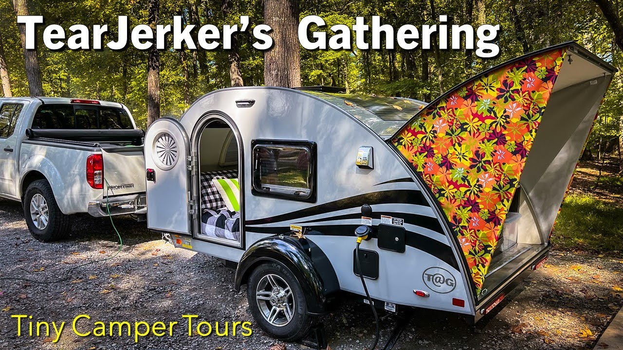 WE PEAK INSIDE Some TINY CAMPERS at a TEARJERKERS Gathering!