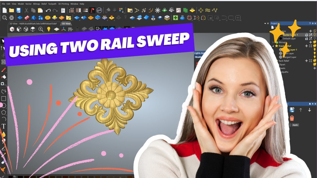 Make Image into 3D Design and 3D Toolpath | Artcam tutorial