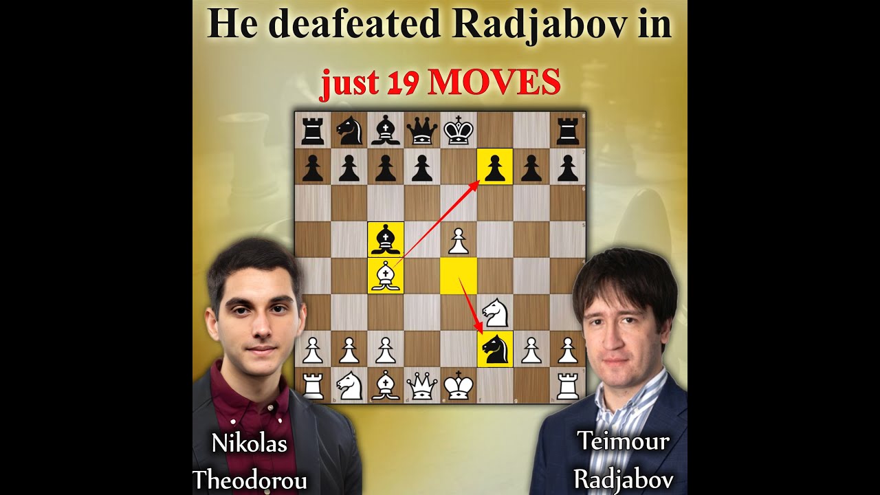 He defeated Radjabov in 19 just moves | Theodorou vs Radjabov 2023