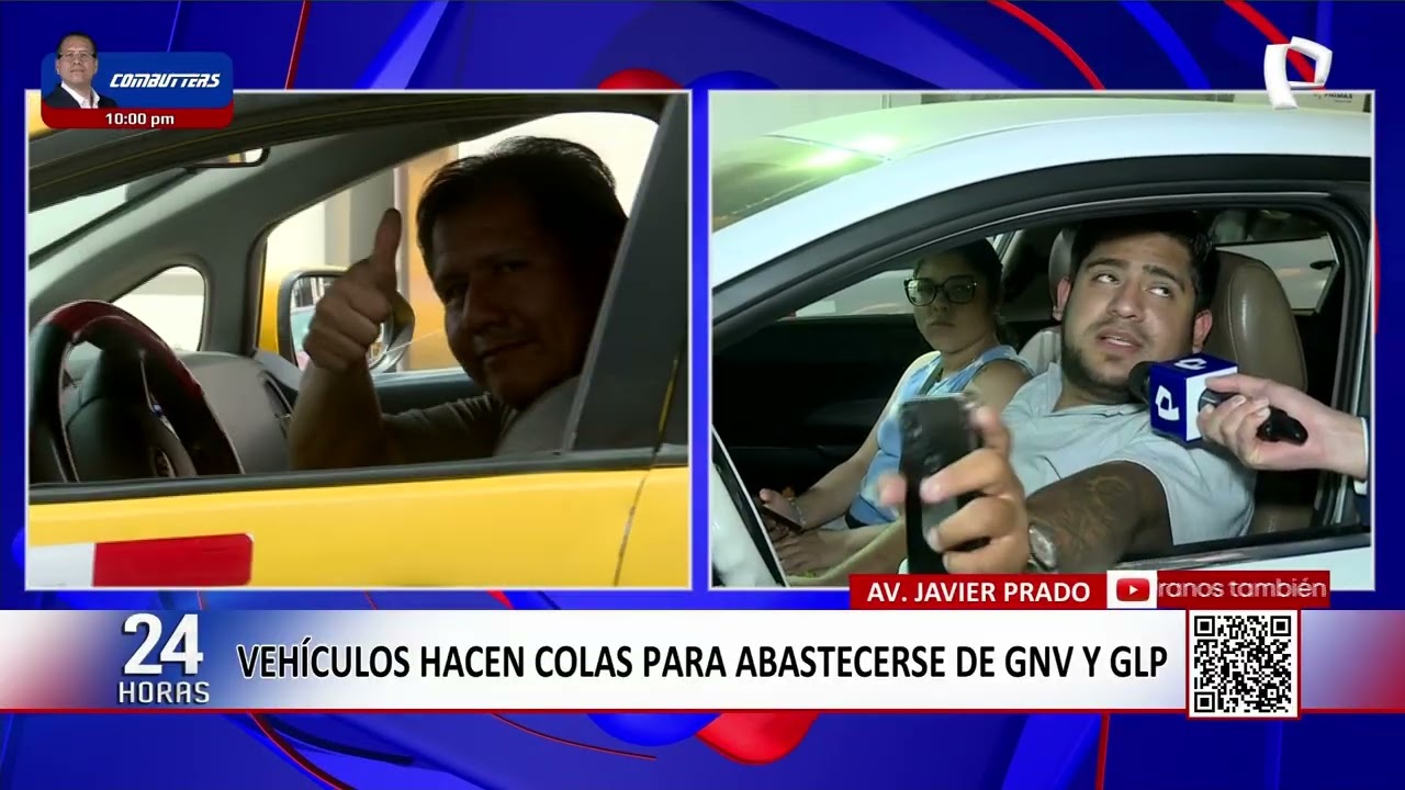 Vehículos hacen cola para abastecerse de GNV y GLP en la avenida Javier Prado