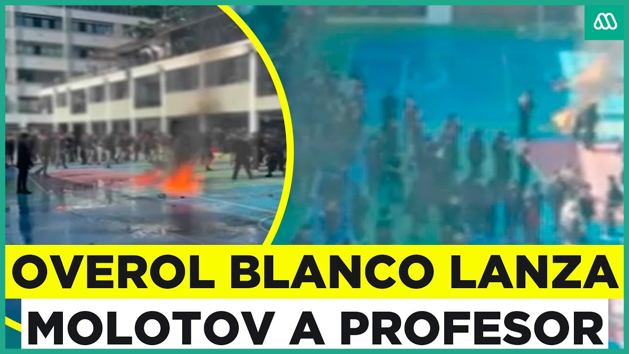 En medio de protesta en el Instituto Nacional: Overol blanco lanzó bomba molotov a profesor