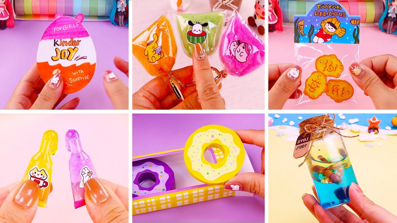 TOP DIY Creative Paper Craft Ideas in 5 mins: Kinder Egg，Cotton Candy，Taiyaki，Donut | Tiny DIY Craft