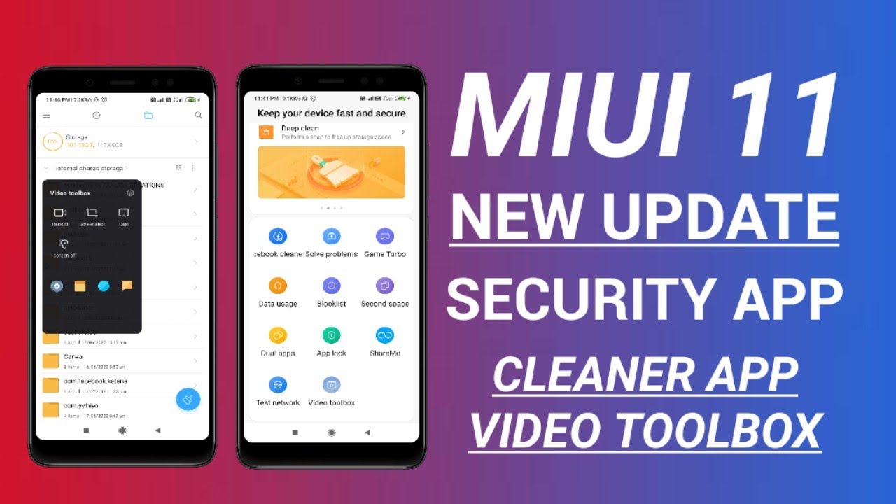 STABLE MIUI 11 SECURITY & CLEANER APP UPDATE WITH TOOLBOX,FLOTING WINDOW