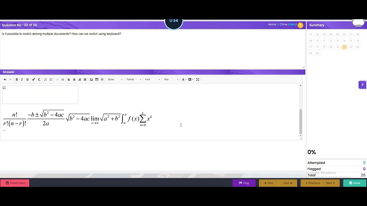 Exams Tutorial , How to used MS Word , How to used Mathtype .How to attempt Virtual University Exam