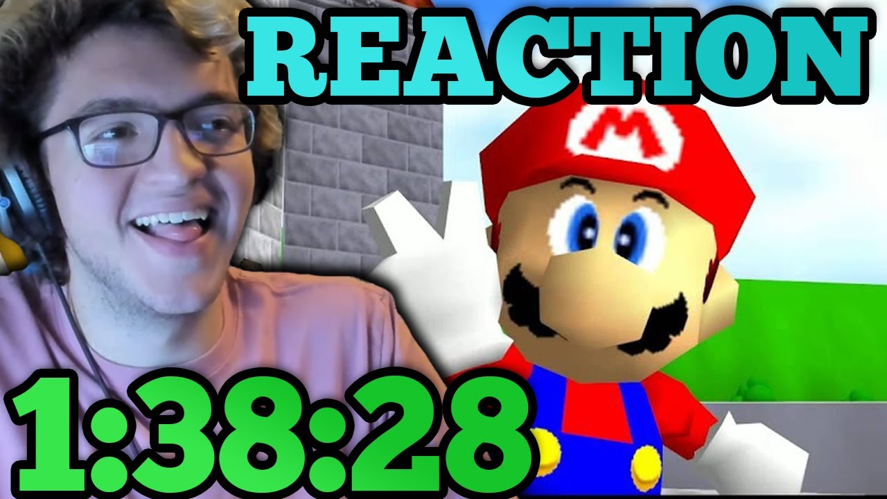 Reacting to my Super Mario 64 120 Star World Record in 1:38:28